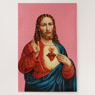 The Sacred Heart Of Jesus Fine Art Portrait Jigsaw Puzzle