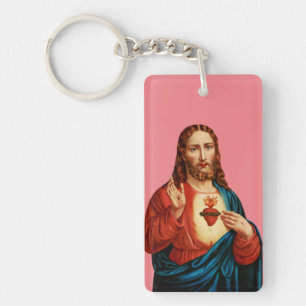 The Sacred Heart Of Jesus Fine Art Portrait Key Ring