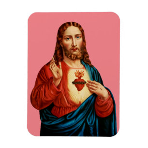 The Sacred Heart Of Jesus Fine Art Portrait Magnet