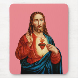 The Sacred Heart Of Jesus Fine Art Portrait Mouse Mat