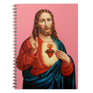 The Sacred Heart Of Jesus Fine Art Portrait Notebook