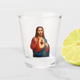 The Sacred Heart Of Jesus Fine Art Portrait Shot Glass