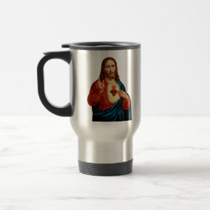 The Sacred Heart Of Jesus Fine Art Portrait Travel Mug