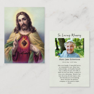 The Sacred Heart of Jesus Funeral Prayer Card     