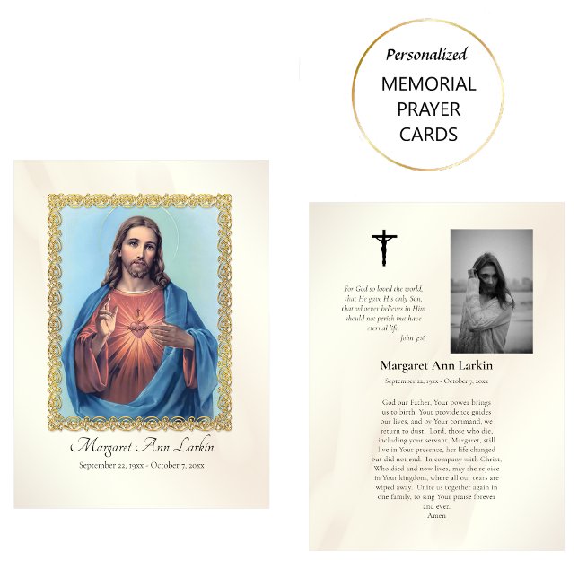 The Sacred Heart of Jesus Funeral Prayer Card      (Creator Uploaded)