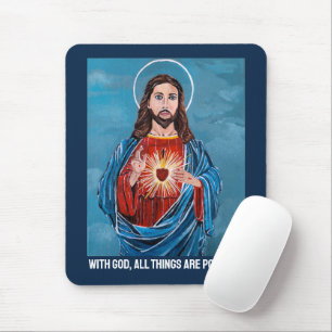 The Sacred Heart Painting by Alfred Fox Mouse Mat