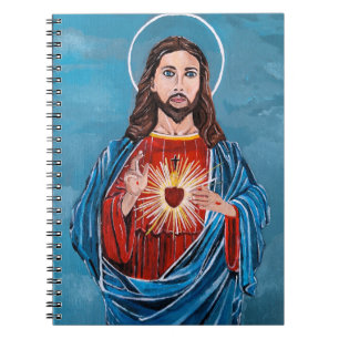 The Sacred Heart Painting by Alfred Fox Notebook