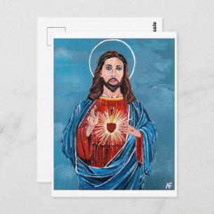 The Sacred Heart Painting by Alfred Fox Postcard