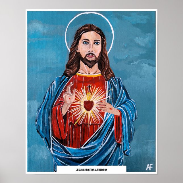 The Sacred Heart Painting by Alfred Fox Poster (Front)