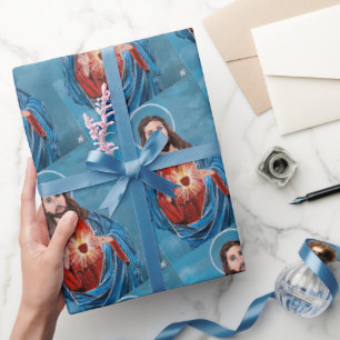 The Sacred Heart Painting by Alfred Fox Wrapping Paper