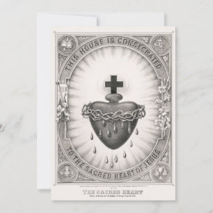 The Sacred Heart - This House Is Consecrated To Th Holiday Card