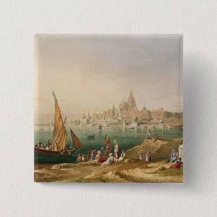 The Sacred Town and Temples of Dwarka, from Volume 15 Cm Square Badge