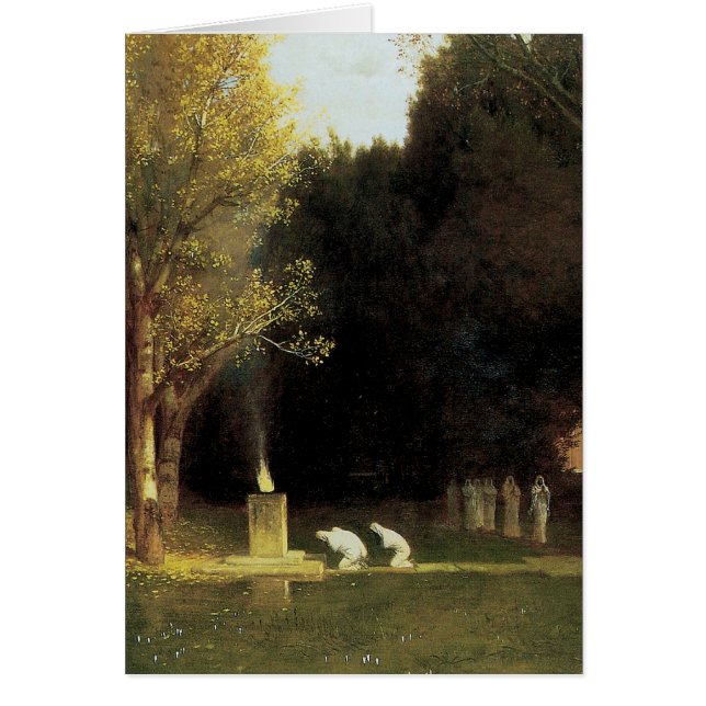 The Sacred Wood by Arnold Bocklin, Vintage Art (Front)