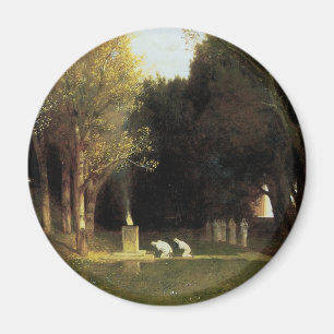 The Sacred Wood by Arnold Bocklin, Vintage Art Magnet
