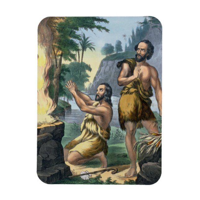 The Sacrifice of Cain and Abel, from a bible print Magnet (Vertical)