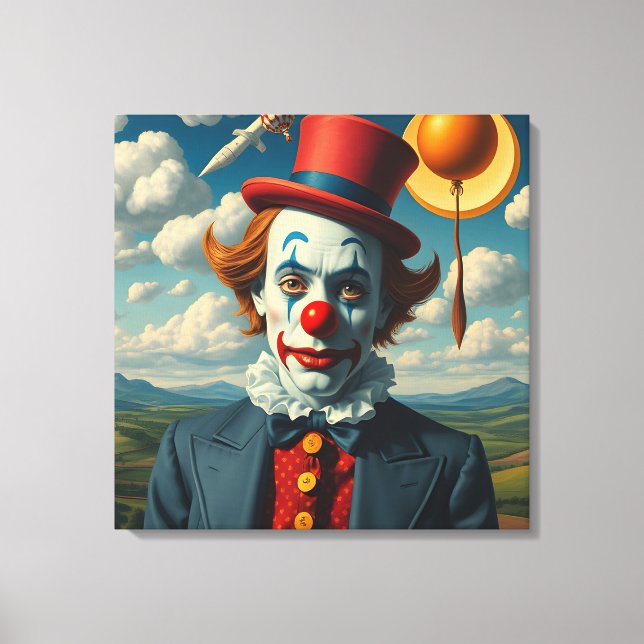 the sad clown  canvas print (Front)