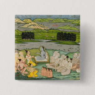 The sage Shuku Deva addressing King Parikshit & a 15 Cm Square Badge