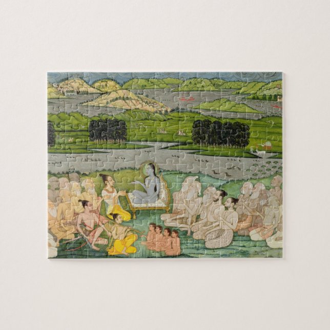 The sage Shuku Deva addressing King Parikshit & a Jigsaw Puzzle (Horizontal)