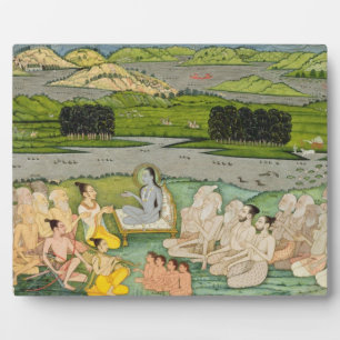 The sage Shuku Deva addressing King Parikshit & a Plaque