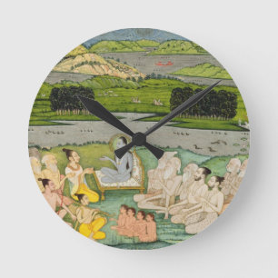 The sage Shuku Deva addressing King Parikshit & a Round Clock