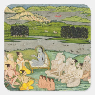 The sage Shuku Deva addressing King Parikshit & a Square Sticker