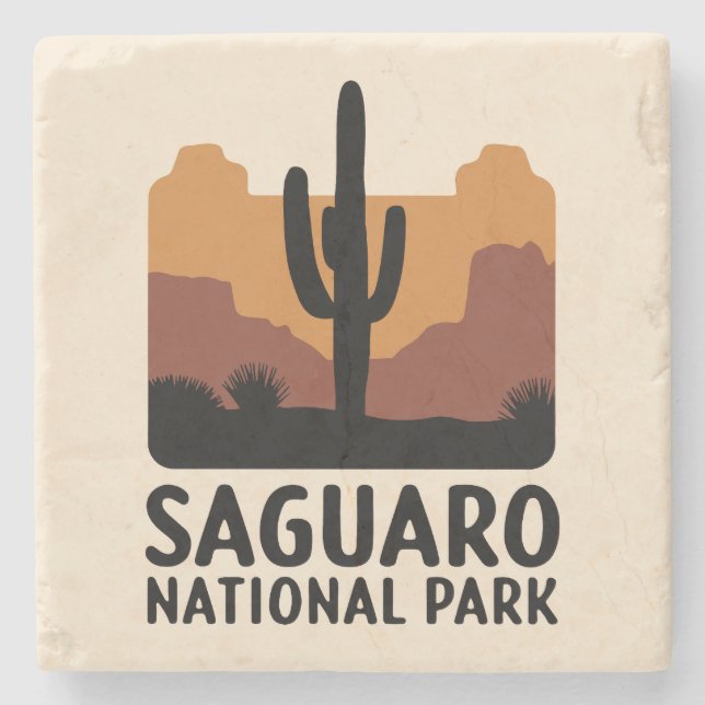 The Saguaro Cactus Stone Coaster (Front)