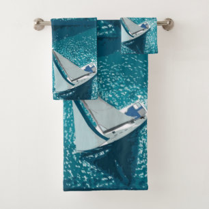 The sailboat  bath towel set
