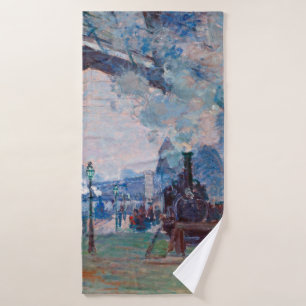 The Saint-Lazare Station, Monet Bath Towel