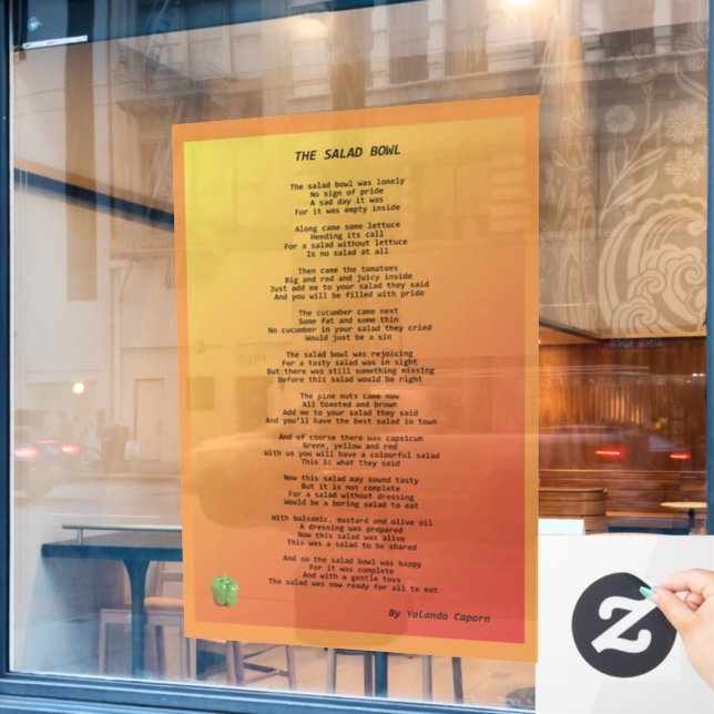 The Salad Bowl Window Cling (Cafe Window)