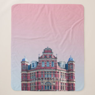 THE SALISBURY BUILDING UNDER PINK SKIES SHERPA BLANKET