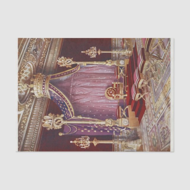 The Salle du Trone in the Palace by Edwin Foley Tissue Paper (Front)