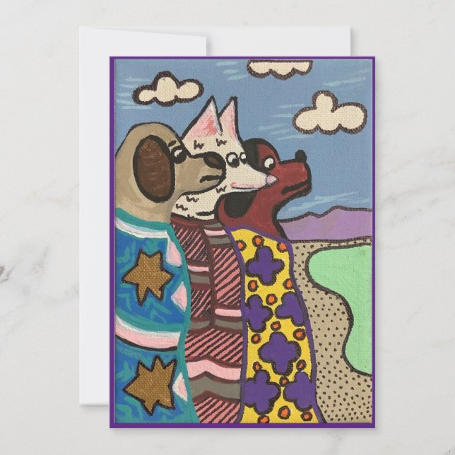 The Salt Lake, Dogs, Fine Art Card (Front)