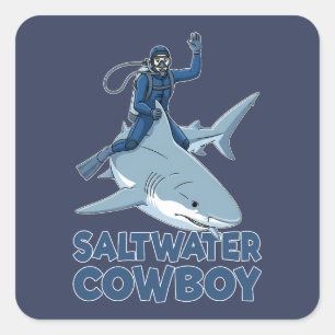 The Saltwater Cowboy Square Sticker