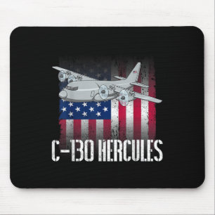 The Salty Veteran C-130 Hercules American Flag Mil Mouse Mat