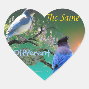 The Same & Different Heart Sticker