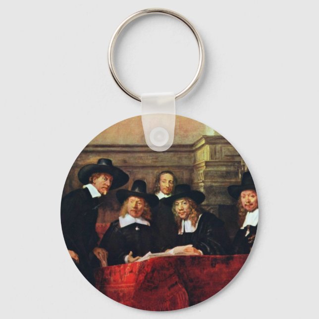 The Sampling Officials. By Rembrandt Van Rijn Key Ring (Front)