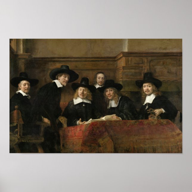 The Sampling Officials by Rembrandt van Rijn Poster (Front)