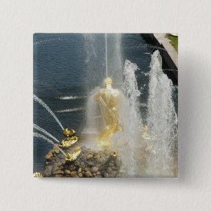 The Samson Fountain, Peterhof, St.Petersburg 15 Cm Square Badge