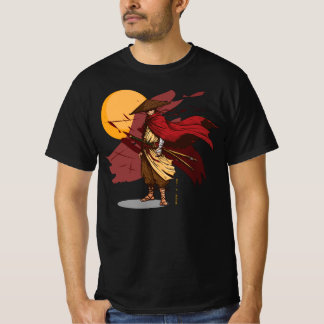 The samurai is positioned in a dynamic stance T-Shirt