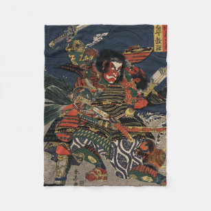 The samurai warriors Tadanori and Noritsune Fleece Blanket