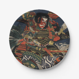 The samurai warriors Tadanori and Noritsune Paper Plate