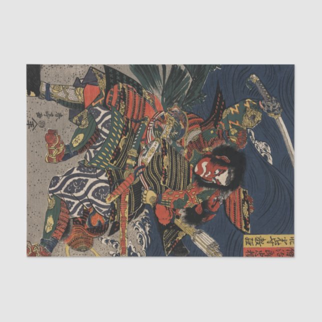 The samurai warriors Tadanori and Noritsune Tissue Paper (Front)