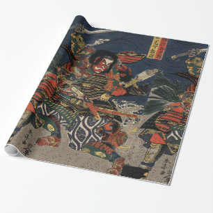 The samurai warriors Tadanori and Noritsune Wrapping Paper