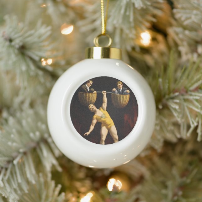 The Sandow Eugen Sandow Vaudeville Weightlifter  Ceramic Ball Christmas Ornament (Tree)