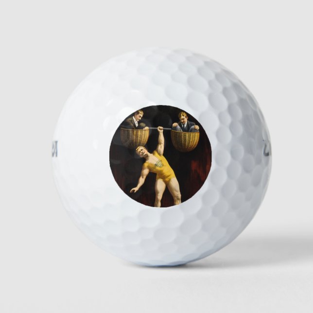 The Sandow Eugen Sandow Vaudeville Weightlifter  Golf Balls (Front)