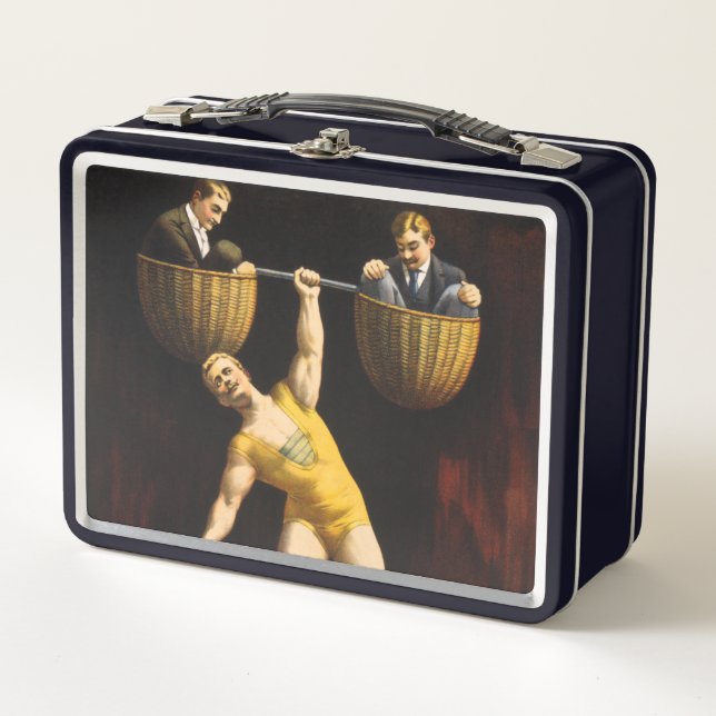The Sandow Eugen Sandow Vaudeville Weightlifter  Metal Lunch Box (Front)