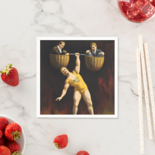 The Sandow Eugen Sandow Vaudeville Weightlifter Napkin