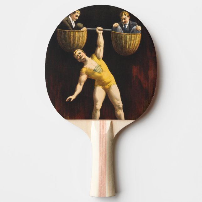 The Sandow Eugen Sandow Vaudeville Weightlifter  Ping Pong Paddle (Front)