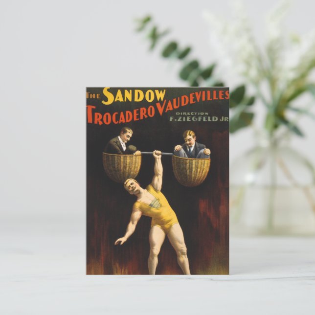 The Sandow Eugen Sandow Vaudeville Weightlifter  Postcard (Standing Front)