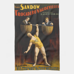 The Sandow Eugen Sandow Vaudeville Weightlifter  Tea Towel